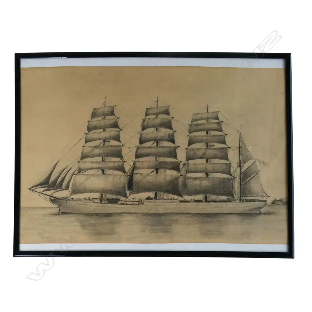 Unidentified artist 'The barque Pamir' under the Finnish flag, Image 1++
